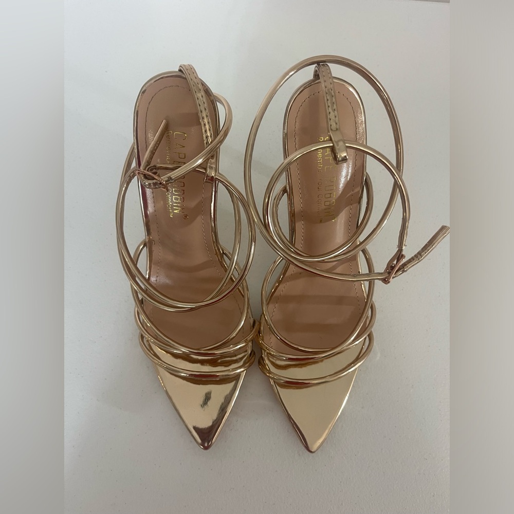 Cape Robbin Gold Strappy Heels
